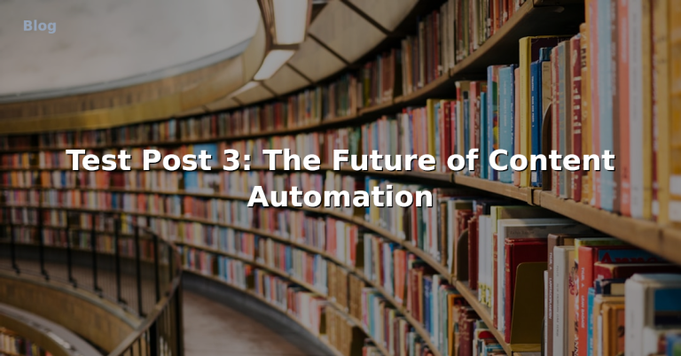 Test Post 3: The Future of Content Automation