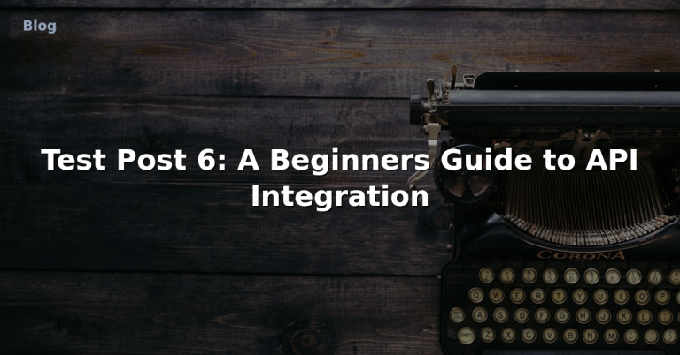 Test Post 6: A Beginners Guide to API Integration